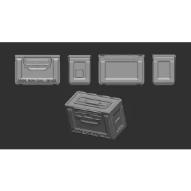   Art Scale Kit Ammo Box Cal. .50 M2 - 12 pc. of US ammunition boxes for a 12.7 machine gun - .50 cal M2 lőszerládák 12,7 mm-es géppuskához – 12 db