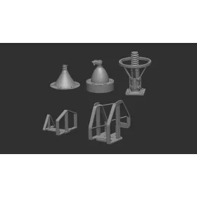   Art Scale Kit Aerial bases and roof sights - Britain – 1:72 makett-kiegészítő