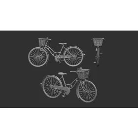   Art Scale Kit Women's Bicycle classic - 3D print – dioráma kellék makett