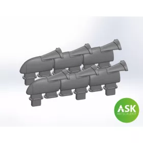   Art Scale Kit Spitfire Mk.Vb Exhausts fishtail type for Eduard - halfarok típusú kipufogócsonkok