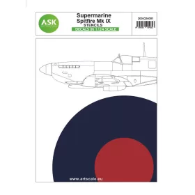   Art Scale Kit Spitfire Mk.IX - stencils - Spitfire Mk.IX – stencil- és adatfelirat-matricák