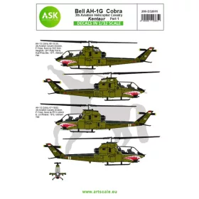   Art Scale Kit Bell AH-1G Cobra Kentaur 3th Aviation helicopter cavalry part 1 - Bell AH-1G Cobra Kentaur 3. helikopteres légilovasság – I. rész – matricakészlet
