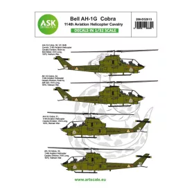   Art Scale Kit Bell AH-1G Cobra 11th Aviation Helicopter Cavalry part 3 - Bell AH-1G Cobra 11. helikopteres légilovasság – III. rész – matricakészlet