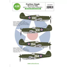   Art Scale Kit Curtiss H81-A-2 part 2 - Pearl Harbor Defenders - II. rész – Pearl Harbor védői – matricakészlet