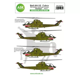   Art Scale Kit Bell AH-1G Cobra Kentaur 3th Aviation helicopter cavalry part 2 - Bell AH-1G Cobra Kentaur 3. helikopteres légilovasság – II. rész – matricakészlet