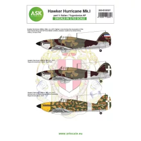   Art Scale Kit Hawker Hurricane Mk.I  part 1 - Italian AF and Jugoslavia AF - I. rész – Olasz Légierő és Jugoszláv Légierő – matricakészlet