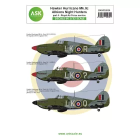   Art Scale Kit Hawker Hurricane Mk.IIC – IV. rész – „Albion’s Night Hunters” Brit Királyi Légierő (RAF) – matricakészlet