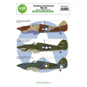   Art Scale Kit Hawker Hurricane Mk.IIB part 5 - USAAF service - Hawker Hurricane Mk.IIB – V. rész – USAAF-szolgálat – matricakészlet
