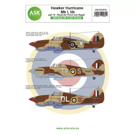   Art Scale Kit Hawker Hurricane Mk.I, IIb – XIV. rész – Brit Királyi Légierő (RAF), Egyiptom felett – matricakészlet
