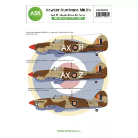   Art Scale Kit Hawker Hurricane Mk.IIB part 11 - South African Air Force - Hawker Hurricane Mk.IIB – XI. rész – Dél-afrikai Légierő – matricakészlet