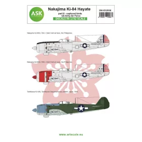   Art Scale Kit Nakajima Ki-84 Hayate (Frank) – VIII. rész – az Amerikai Hadsereg Légiereje által zsákmányolt – matricakészlet