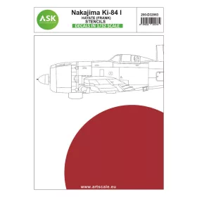  Art Scale Kit Nakajima Ki-84 Hayate (Frank) Japán Császári Hadsereg Légiereje – stencil- és adatfelirat-matricák