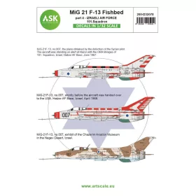   Art Scale Kit MiG-21F-13 Fishbed part 4 - Izraeli Air Force, 101. Squadron - IV. rész – Izraeli Légierő, 101. század – matricakészlet