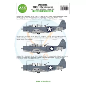   Art Scale Kit Douglas TBD-1 Devastator part 1 - Battle of Midway 4. June 1942 - I. rész – midway-i csata, 1942. június 4. – matricakészlet