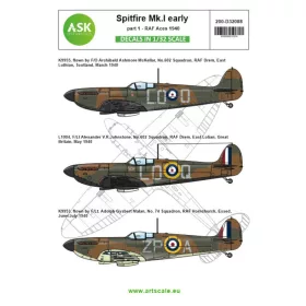   Art Scale Kit Spitfire Mk.Ia part 1 - The Few, 1940 RAF Aces - I. rész – „The Few”, 1940 RAF ászpilótái – matricakészlet
