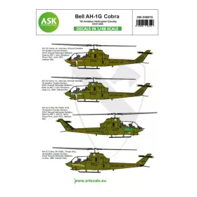   Art Scale Kit Bell AH-1G Cobra 1th Aviation Helicopter Cavalery D/227 AHB part 1 - Bell AH-1G Cobra 1. helikopteres légilovasság D/227 AHB – I. rész – matricakészlet
