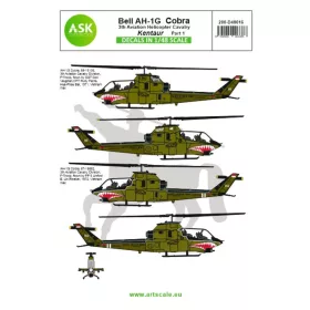   Art Scale Kit Bell AH-1G Cobra Kentaur 3th Aviation helicopter cavalry part 1 - Bell AH-1G Cobra Kentaur 3. helikopteres légilovasság – I. rész – matricakészlet