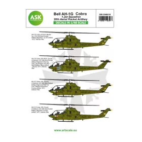   Art Scale Kit Bell AH-1G Cobra 20th Aerial Rocket artilery - part 1 - Bell AH-1G Cobra 20. légi rakétatüzérség – I. rész – matricakészlet