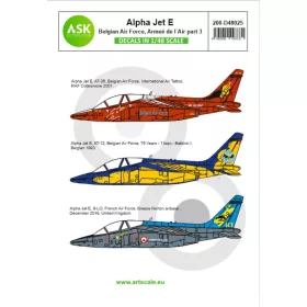   Art Scale Kit Alpha Jet E Belgian Air Force and Armeé de l'Air - part 3 - Alpha Jet E Belga Légierő és Francia Légierő – III. rész – matricakészlet
