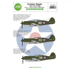   Art Scale Kit Curtiss Hawk 81-A-2 (P-40B) part 1 - Pearl Harbor defenders - I. rész – Pearl Harbor védői – matricakészlet