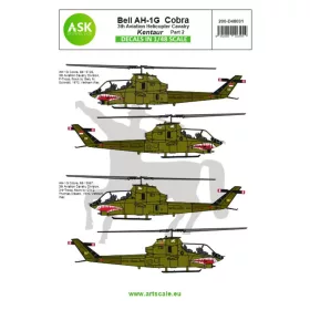   Art Scale Kit Bell AH-1G Cobra Kentaur 3th Aviation helicopter cavalry part 2 - Bell AH-1G Cobra Kentaur 3. helikopteres légilovasság – II. rész – matricakészlet