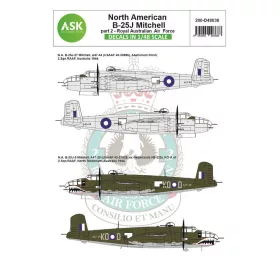   Art Scale Kit B-25J Mitchell part 2 - Royal Australian Air Force - II. rész – Ausztrál Királyi Légierő (RAAF) – matricakészlet