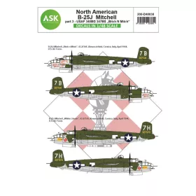   Art Scale Kit B-25J Mitchell – III. rész – Amerikai Légierő – „Bitch N Mitch”, mediterrán hadszíntér – matricakészlet