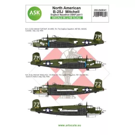   Art Scale Kit B-25J Mitchell – V. rész – US Dogface század – „Shirley Ann” és „Tuff Stuff”, mediterrán hadszíntér – matricakészlet