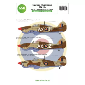  Art Scale Kit Hawker Hurricane Mk.IIB part 11 - South African Air Force - Hawker Hurricane Mk.IIB – XI. rész – Dél-afrikai Légierő – matricakészlet