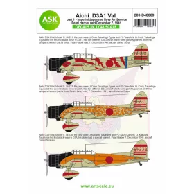   Art Scale Kit Aichi D3A1 Val part 1 - Pearl harbor raid, 7. December 1941 - Aichi D3A1 Val – I. rész – Pearl Harbor-i támadás, 1941. december 7. – matricakészlet