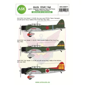   Art Scale Kit Aichi D3A1 Val – III. rész – Japán Császári Haditengerészet Légiereje, korall-tengeri csata – matricakészlet