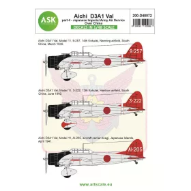   Art Scale Kit Aichi D3A1 Val part 4 - Imperial Japanese Army Air Service over China - IV. rész – Japán Császári Hadsereg Légiereje, Kína felett – matricakészlet