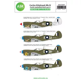   Art Scale Kit Curtiss Kittyhawk Mk.IV csendes-óceáni hadszíntér Ausztrál Királyi Légierő (RAAF) – II. rész – matricakészlet