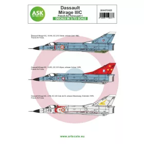   Art Scale Kit Mirage IIIC French Air Force part 1 - Mirage IIIC Francia Légierő – I. rész – matricakészlet