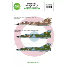  Art Scale Kit Mirage IIIC/E French Air Force part 3 - Mirage IIIC/E Francia Légierő – III. rész – matricakészlet
