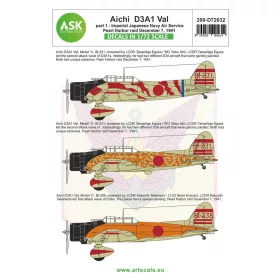   Art Scale Kit Aichi D3A1 Val part 1 - Pearl harbor raid, 7. December 1941 - Aichi D3A1 Val – I. rész – Pearl Harbor-i támadás, 1941. december 7. – matricakészlet