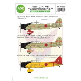   Art Scale Kit Aichi D3A1 Val part 2 - Pearl harbor raid, 7. December 1941 - Aichi D3A1 Val – II. rész – Pearl Harbor-i támadás, 1941. december 7. – matricakészlet