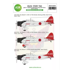   Art Scale Kit Aichi D3A1 Val part 4 - Imperial Japanese Army Air Force over China - IV. rész – Japán Császári Hadsereg Légiereje, Kína felett – matricakészlet