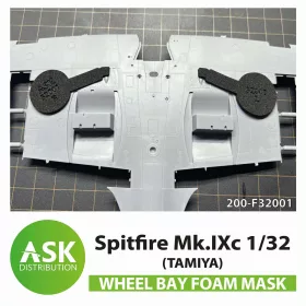   Art Scale Kit Spitfire Mk.IXc Wheel bays - FOAM flexibel express fit mask for Tamiya - rugalmas, pontos illeszkedésű habmaszk futóműaknákhoz