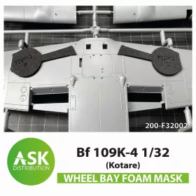   Art Scale Kit Bf 109K-4 Wheel bays - FOAM flexibel express fit mask for Kotare - rugalmas, pontos illeszkedésű habmaszk futóműaknákhoz