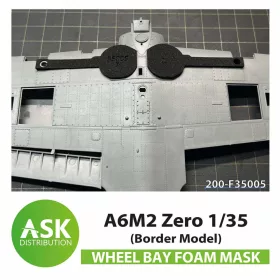   Art Scale Kit A6M2 Zero Wheel bays - FOAM flexibel express fit mask for Border Model - rugalmas, pontos illeszkedésű habmaszk futóműaknákhoz