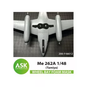   Art Scale Kit Me 262A  FOAM flexibel wheel bay and engine intake mask for Tamiya - rugalmas habmaszk futóműaknához és légbeömlőhöz