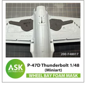   Art Scale Kit P-47 Thunderbolt FOAM flexibel wheel bay mask for Miniart - rugalmas habmaszk futóműaknához