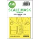 Art Scale Kit F6F-5 Hellcat one-sided express masks for Airfix - pontos illeszkedésű egyoldalas kabinmaszk