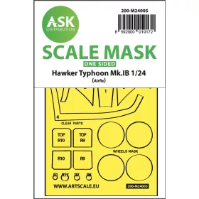  Art Scale Kit Hawker Typhoon Mk.IB one-sided express masks for Airfix - pontos illeszkedésű egyoldalas kabinmaszk