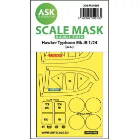  Art Scale Kit Hawker Typhoon Mk.IB double-sided express masks for Airfix - pontos illeszkedésű kétoldalas kabinmaszk