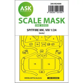   Art Scale Kit Spitfire Mk.VIII one-sided express fit masks for Airfix - pontos illeszkedésű egyoldalas kabinmaszk
