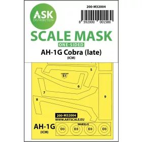   Art Scale Kit AH-1G Cobra (late) one-sided for ICM / Special Hobby - egyoldalas kabinmaszk