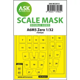   Art Scale Kit A6M5 Zero double-sided express masks for Tamiya - pontos illeszkedésű kétoldalas kabinmaszk
