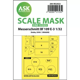   Art Scale Kit Messerschmitt Bf 109E-3 one-sided express masks - pontos illeszkedésű egyoldalas kabinmaszk